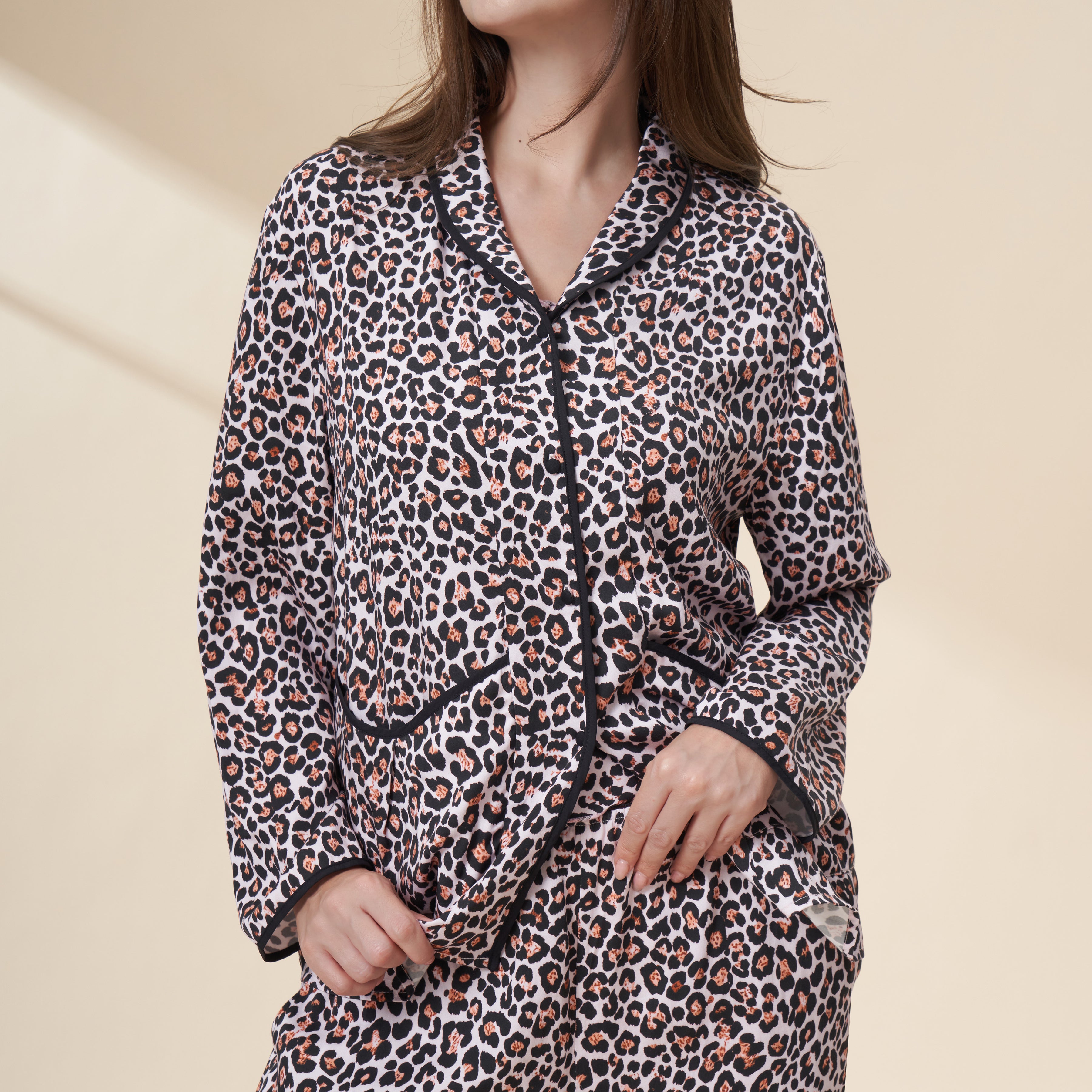 Blush Leopard 100%Tencel Sleepwear Two Piece Set