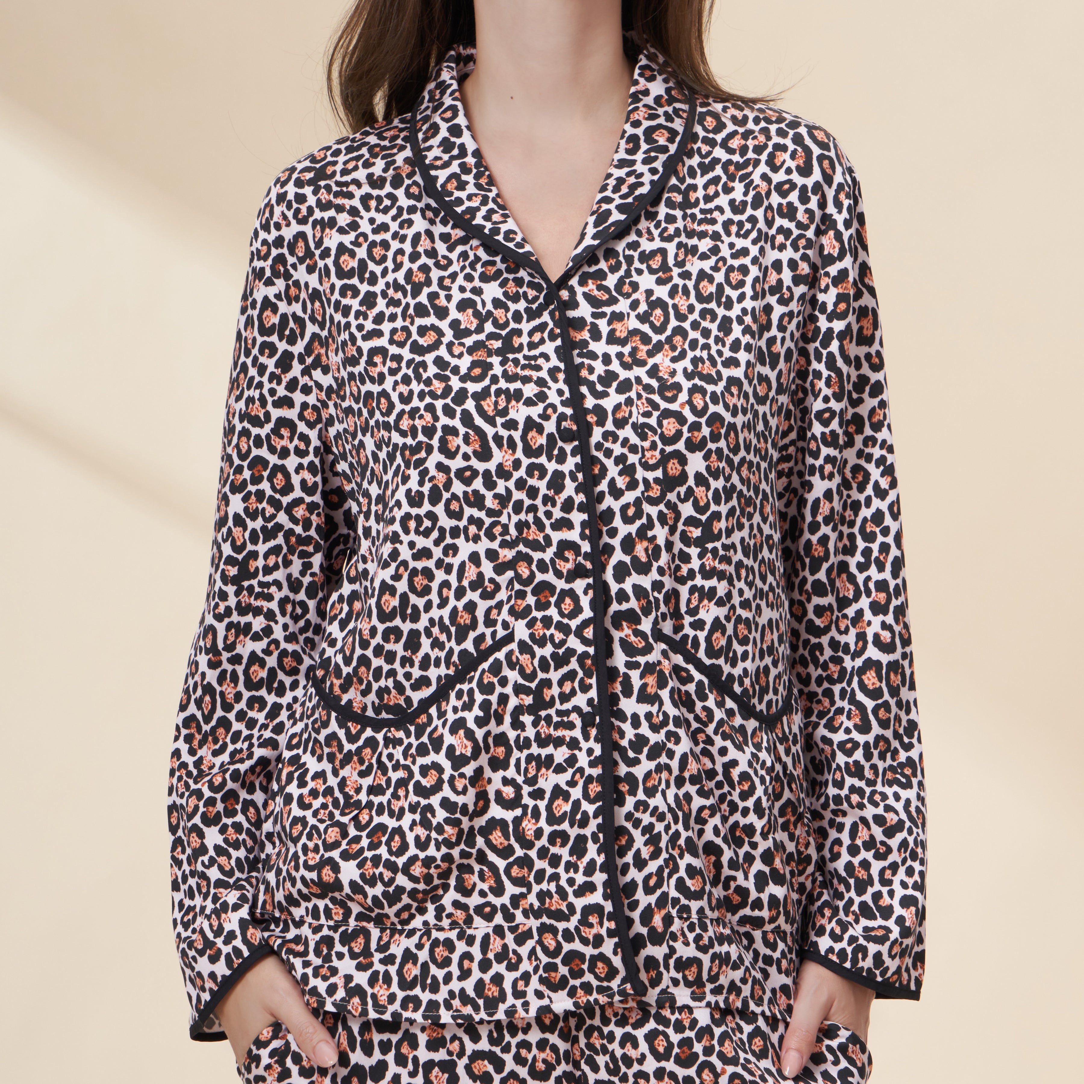 Blush Leopard 100%Tencel Sleepwear Two Piece Set