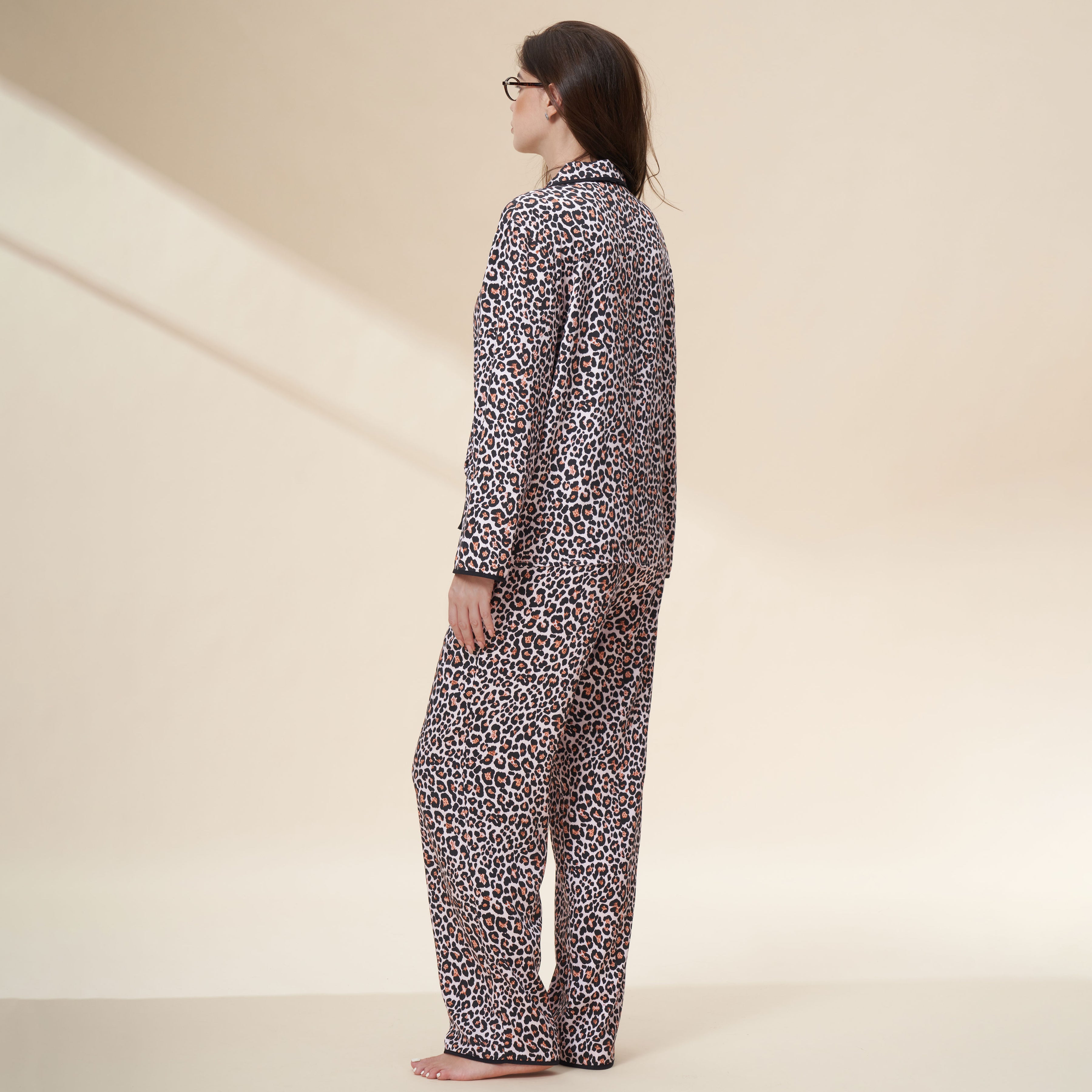 Blush Leopard 100%Tencel Sleepwear Two Piece Set