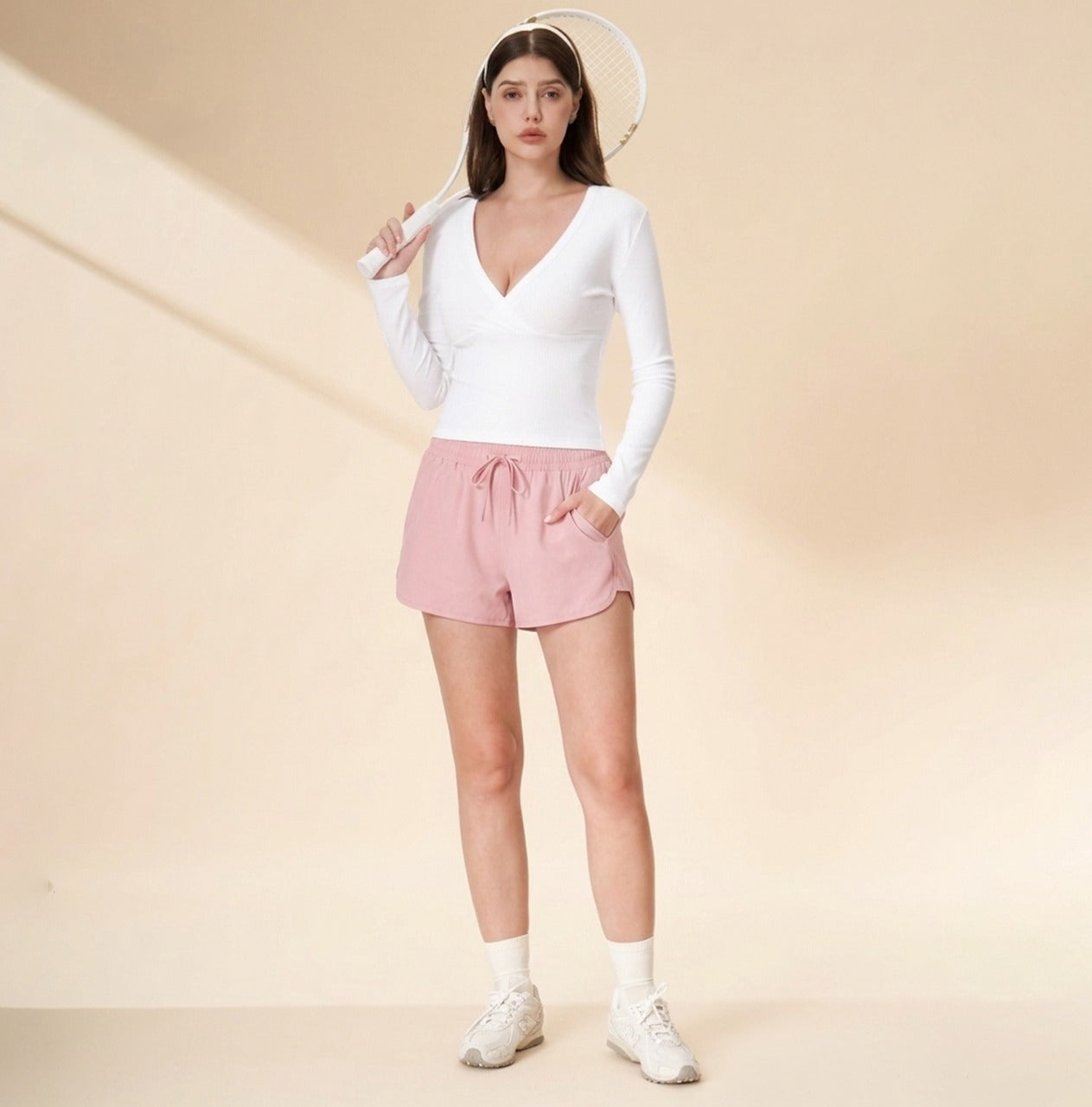 Cotton Stretch Casual Athletic Drawstring Shorts