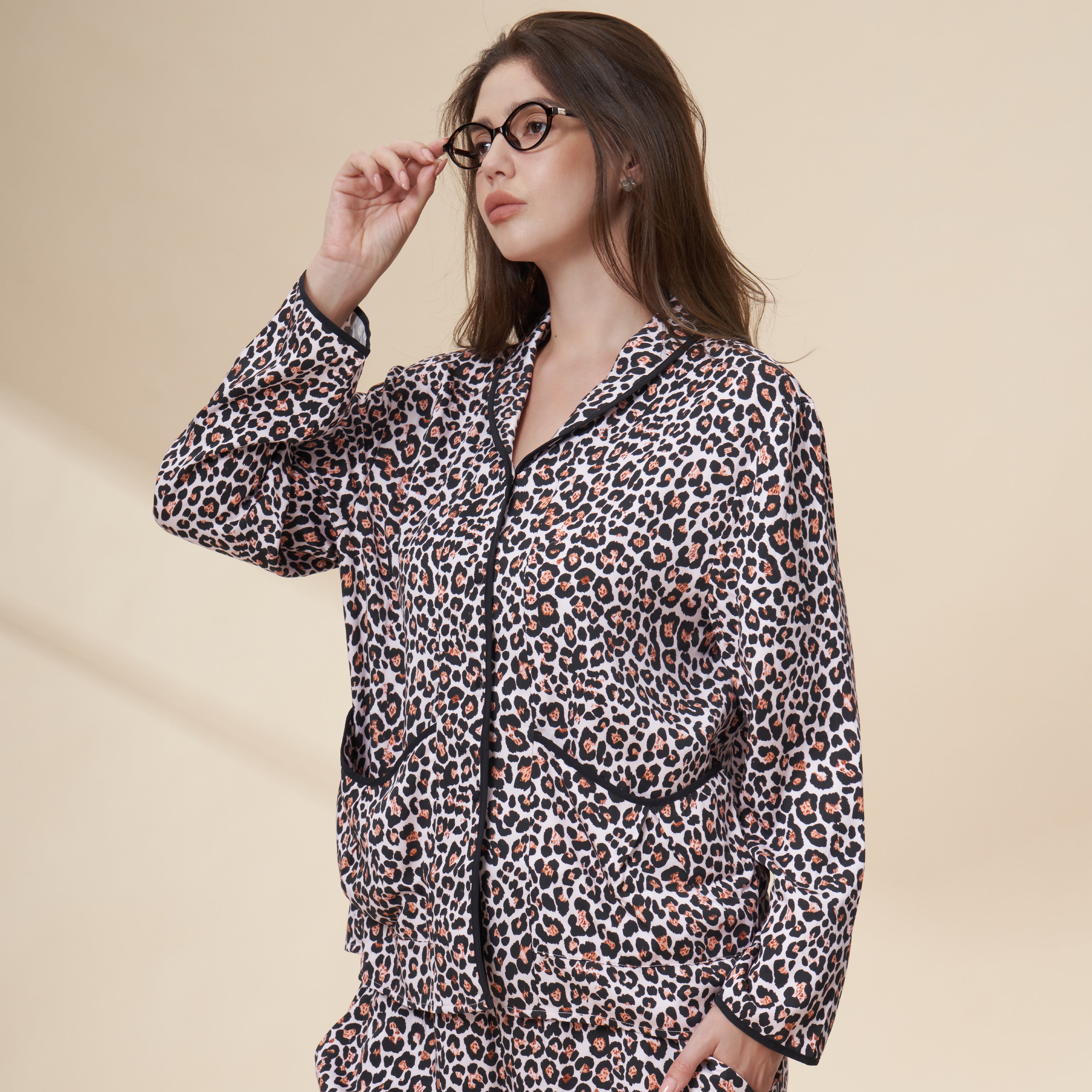 Blush Leopard 100%Tencel Sleepwear Two Piece Set