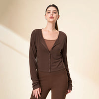 Tencel Wool Blend Cropped Cardigan