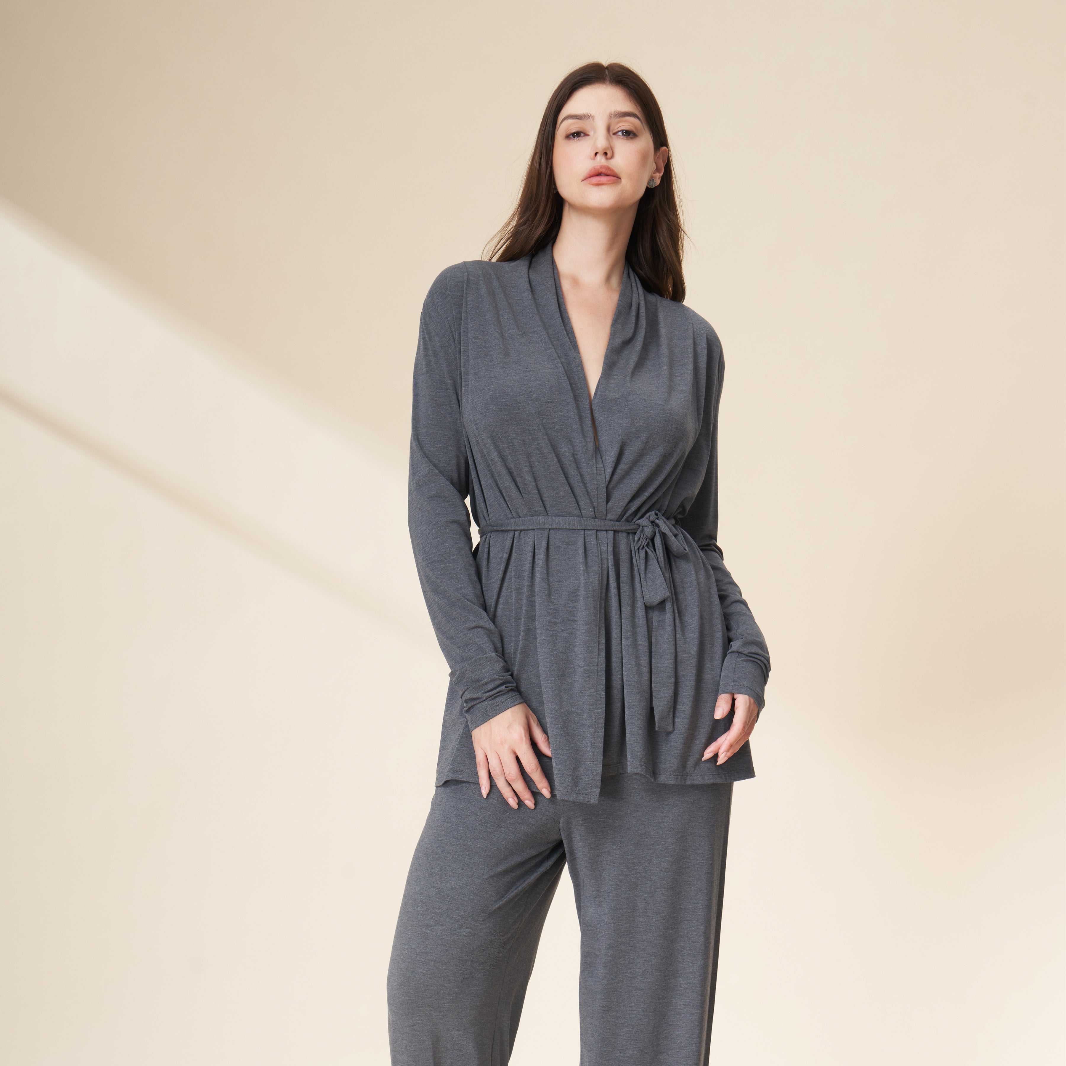 Robe & Wide Leg Pants Loungewear Set