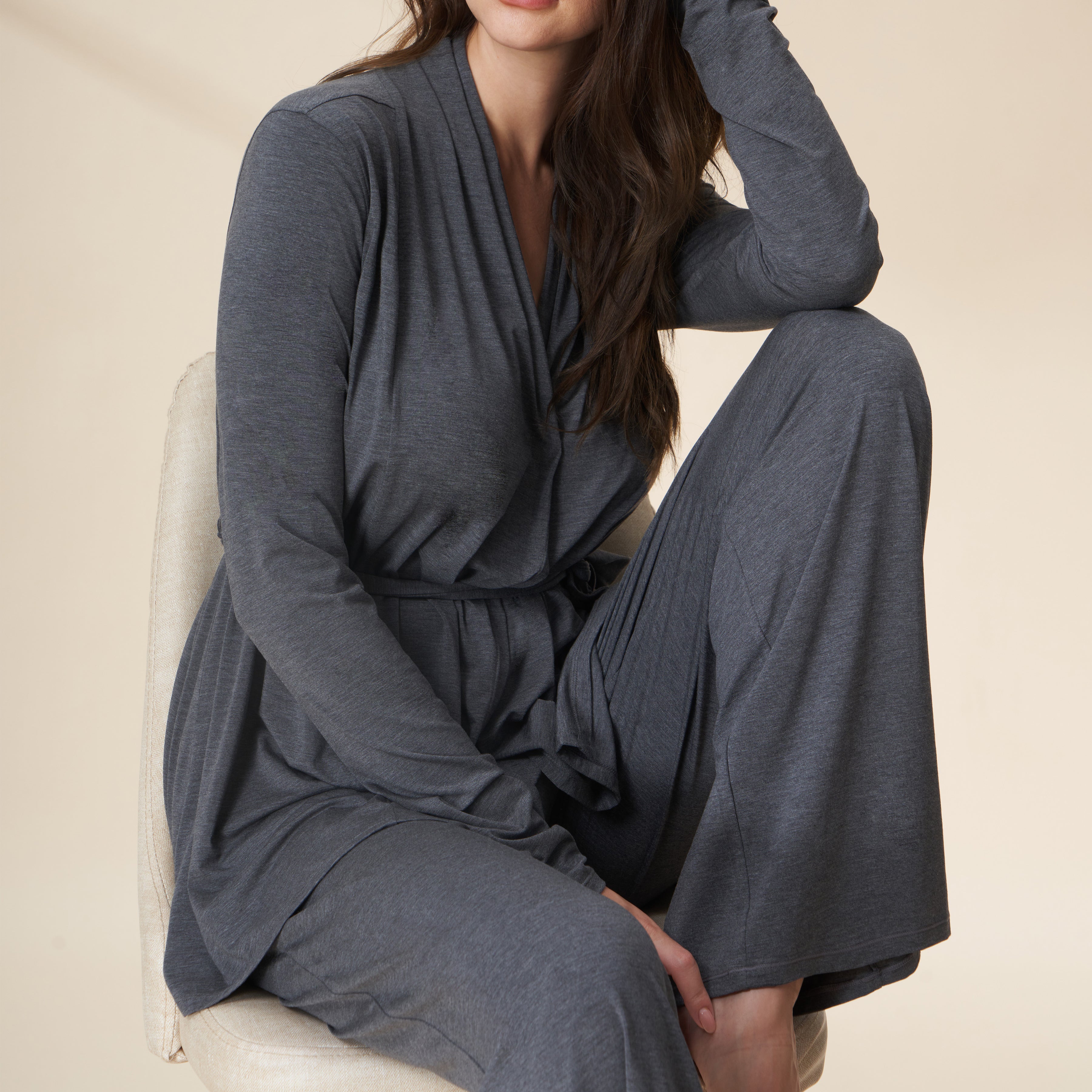 Robe & Wide Leg Pants Loungewear Set