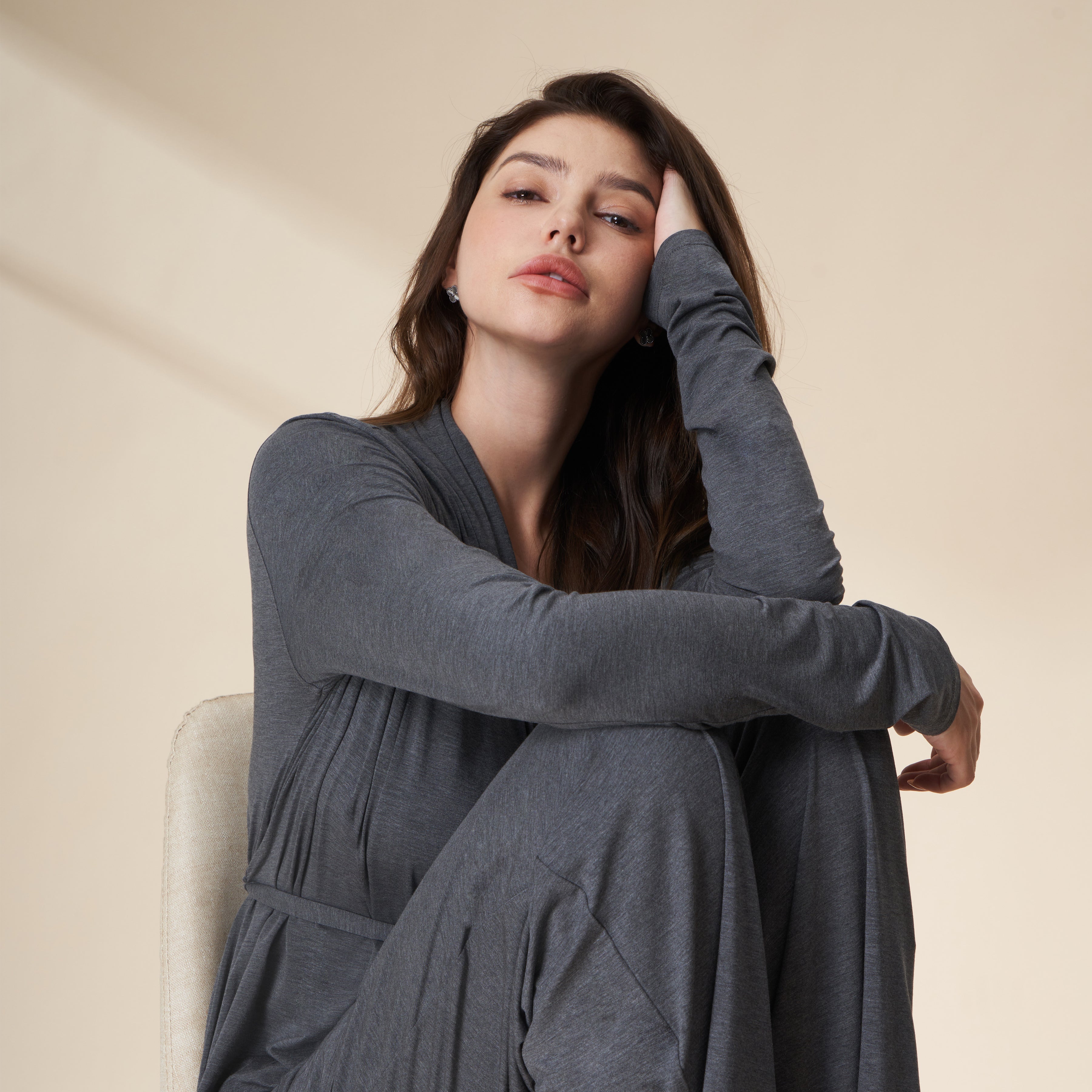 Robe & Wide Leg Pants Loungewear Set