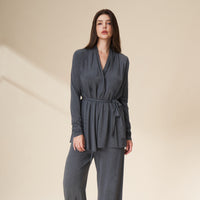 Robe & Wide Leg Pants Loungewear Set