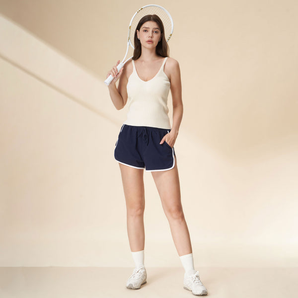 Cotton Wool V-Neck  Knit Tank Top