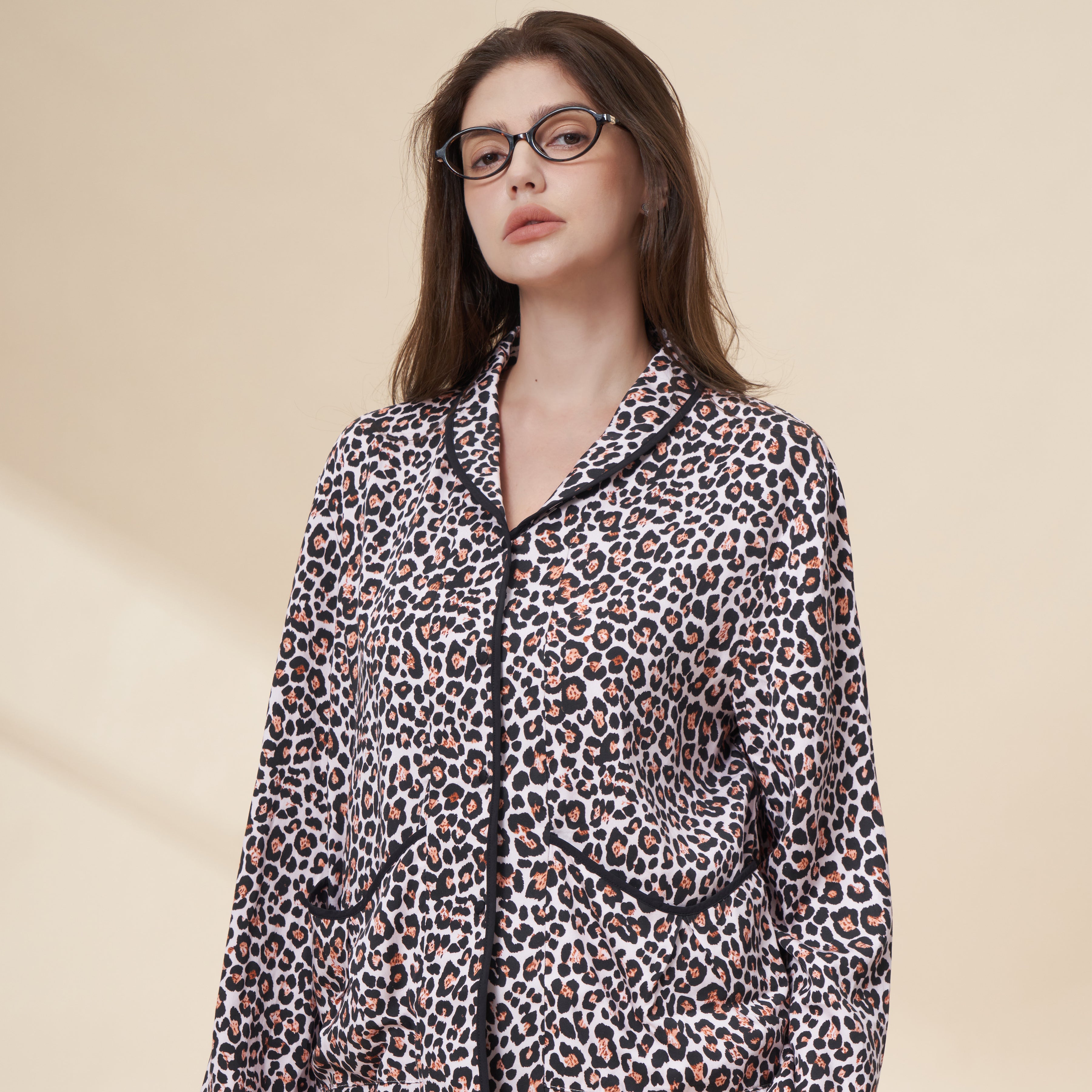 Blush Leopard 100%Tencel Sleepwear Two Piece Set