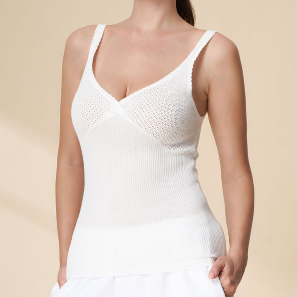 Cotton V-neck knitted camisole vest