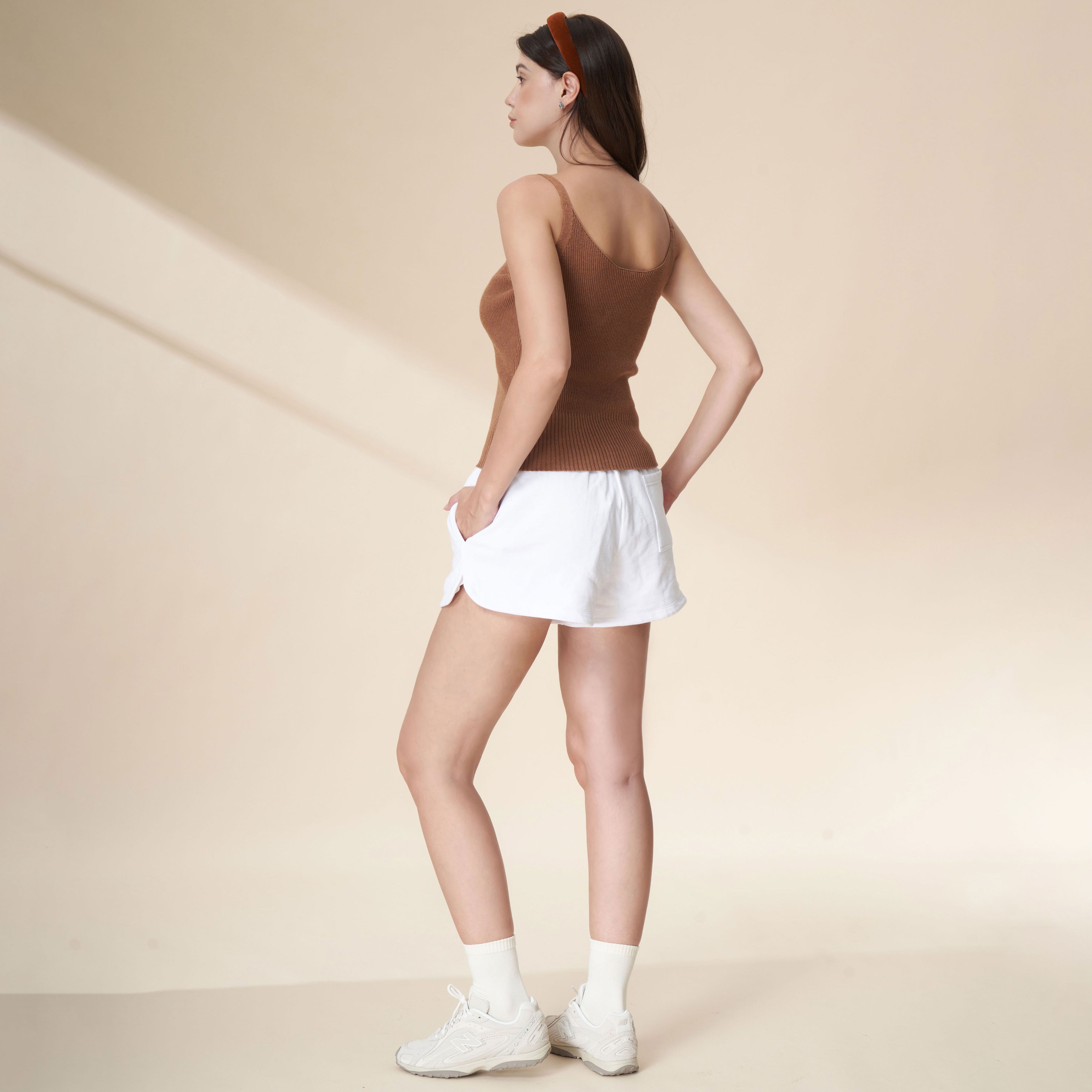Cotton Wool V-Neck  Knit Tank Top