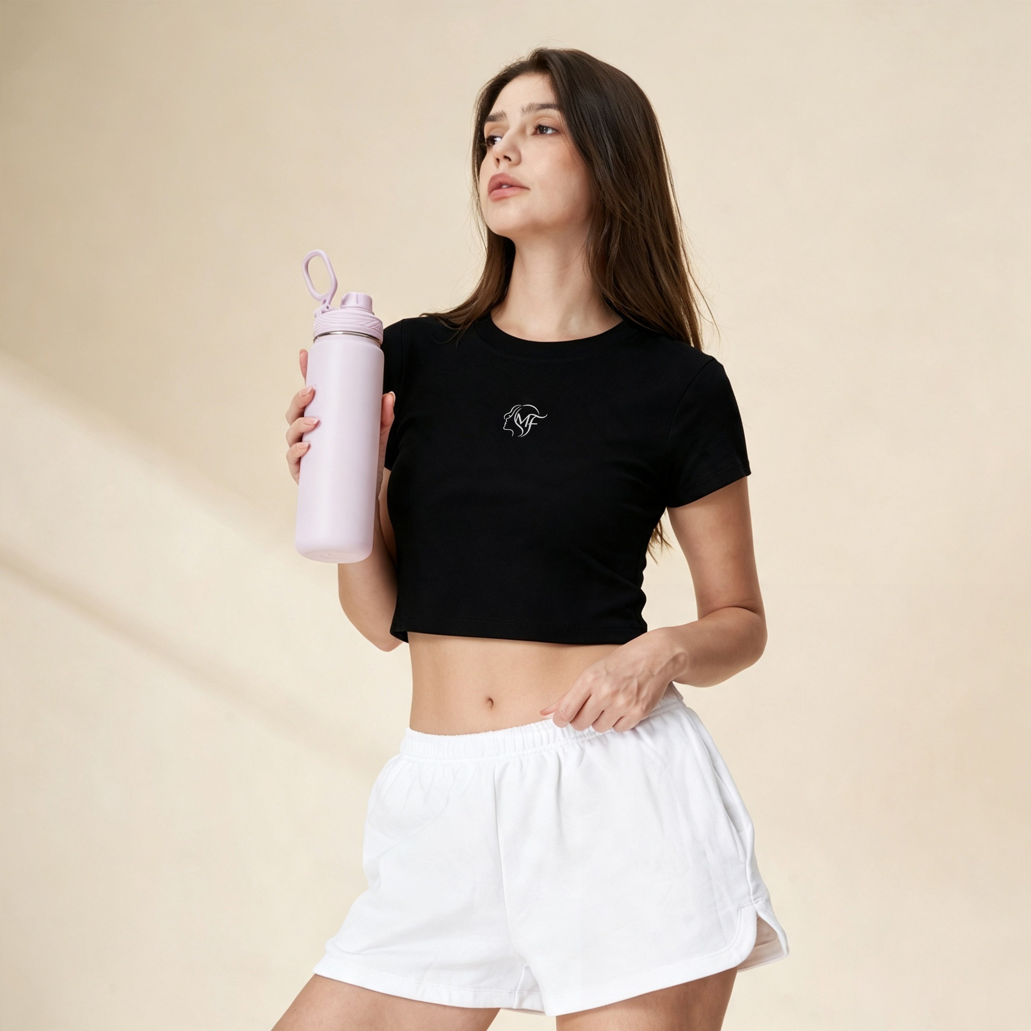 Tencel Ribbed Crop Short‑Sleeve Top