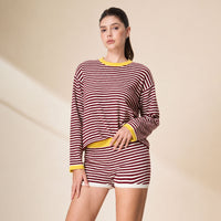 Striped Soft Knit Loungewear Two Piece Set