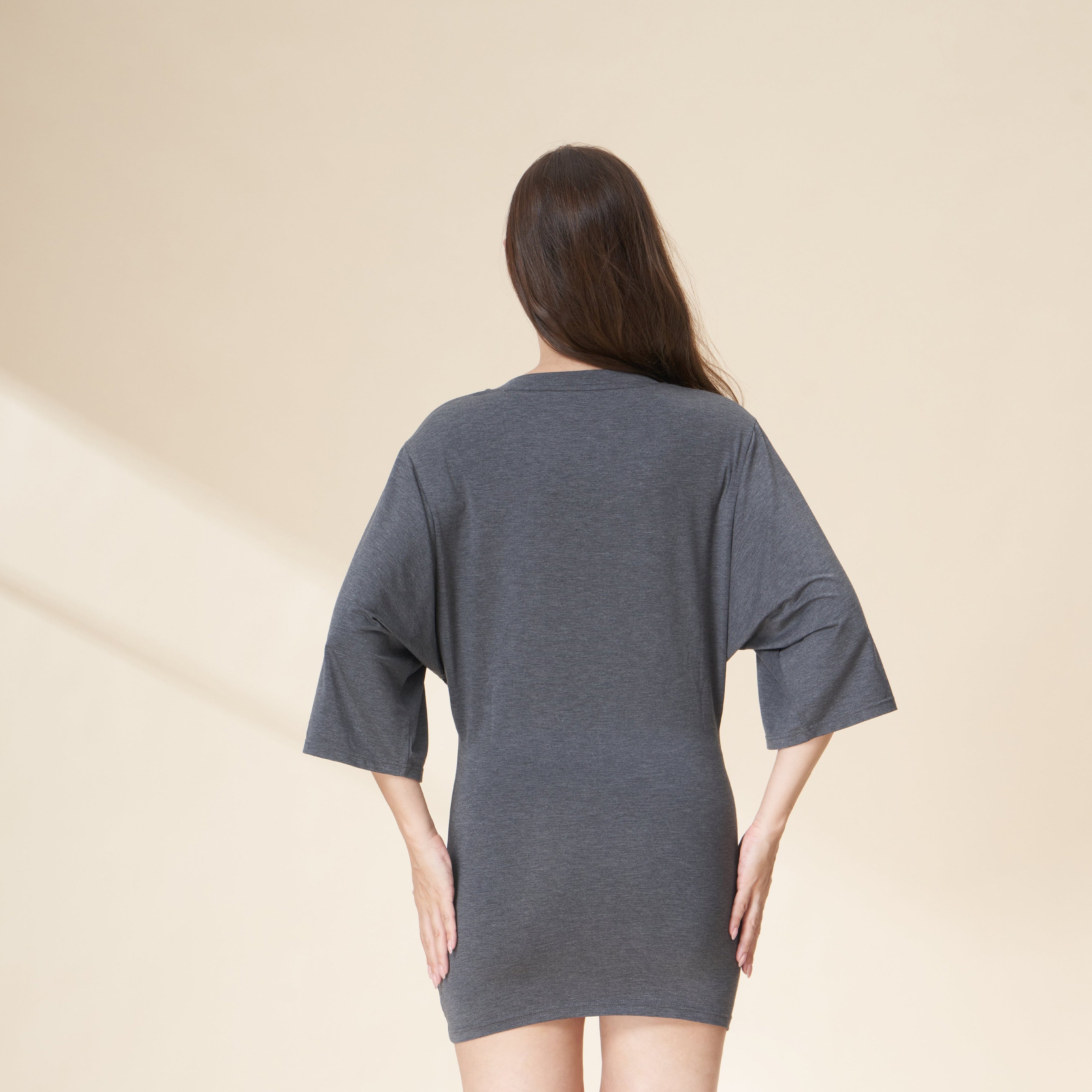V-Neck Batwing Sleeve Mini Lounge Dress