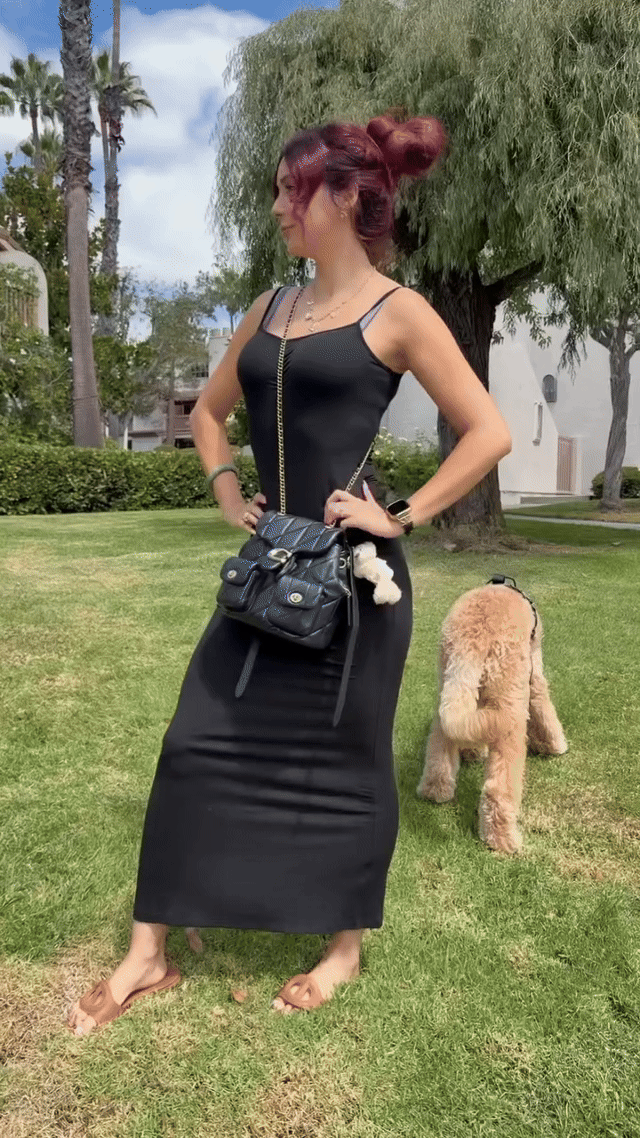 Silk Modal Ribbed Adjustable Strap Slip Long Dress