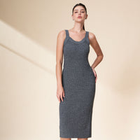 Cotton Ribbed Knit Midi Tank Dress