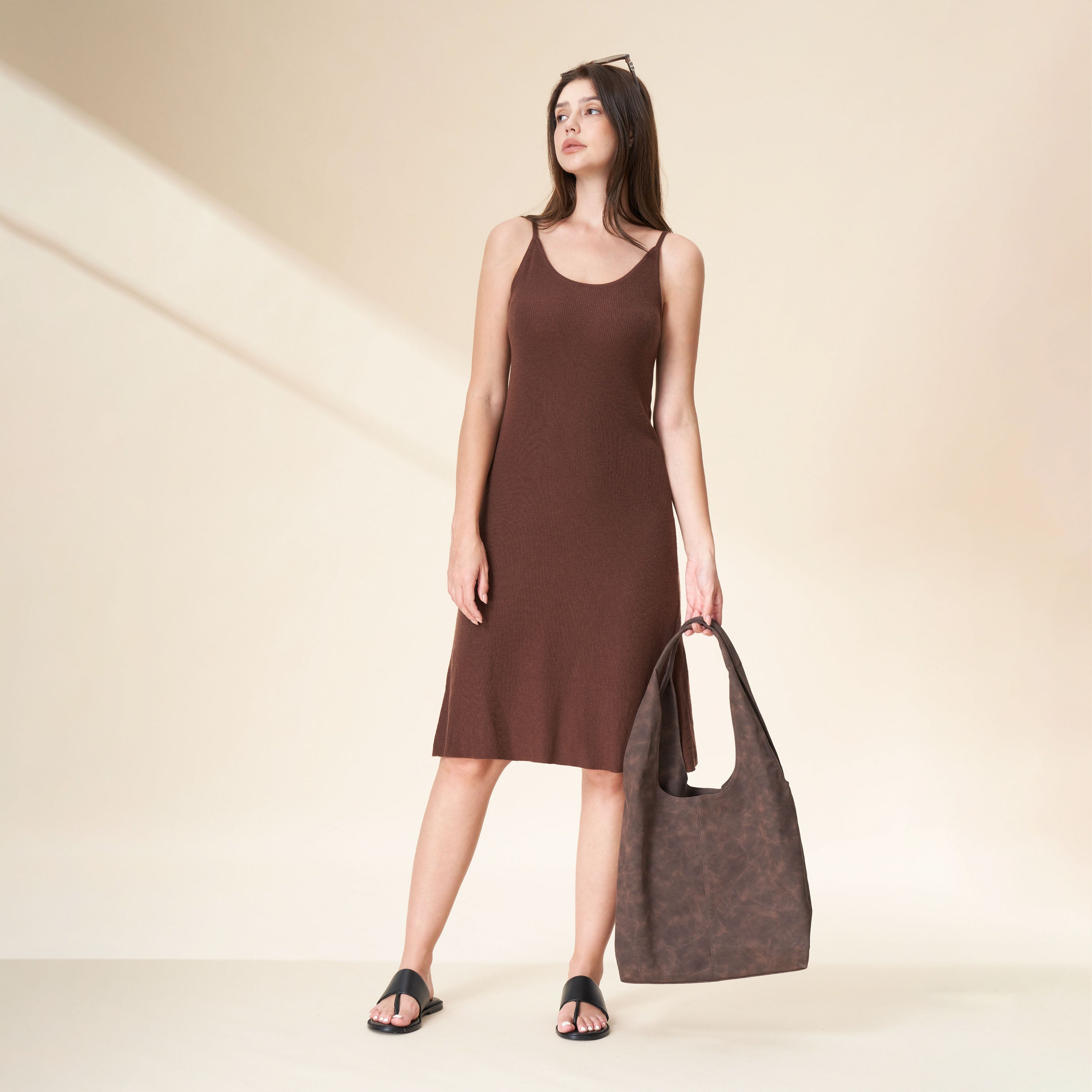 Soft Wool Knit Midi Lounge Dress