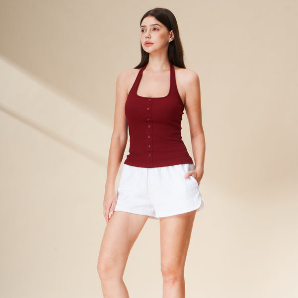 Tencel Ribbed Halter Tank Top