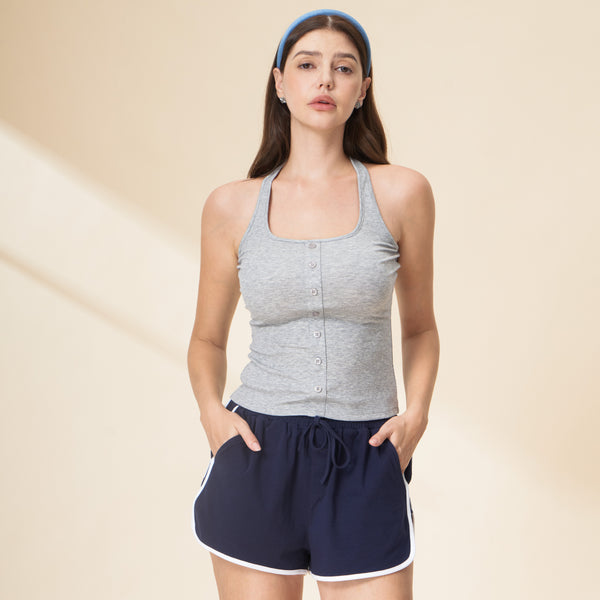 Tencel Ribbed Halter Tank Top
